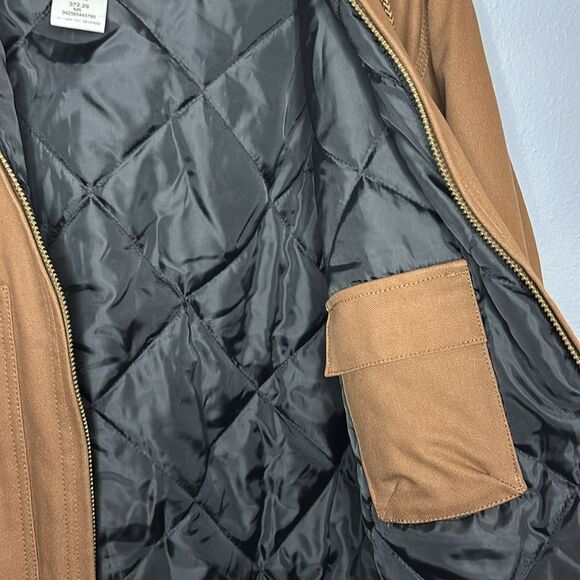 Key Saddle Brown Insulated Duck Hooded Work Jacket Full Zip Size Medium Regular - Picture 12 of 14